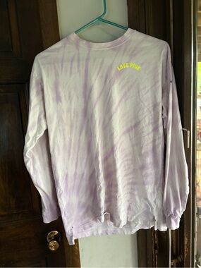 Love Pink Lavender Tie-Dye Long Sleeve Tee